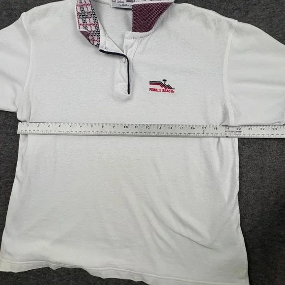 Vintage 90s Pebble Beach Golf Links IZOD Club Polo Women L Country Club * READ - Picture 8 of 8
